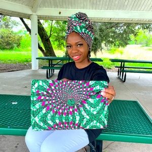 Ankara Head wrap and Clutch Matching Set